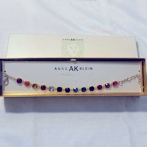 NIB “AK” Anna Klein Gold Bracelet With Multicolored Stones